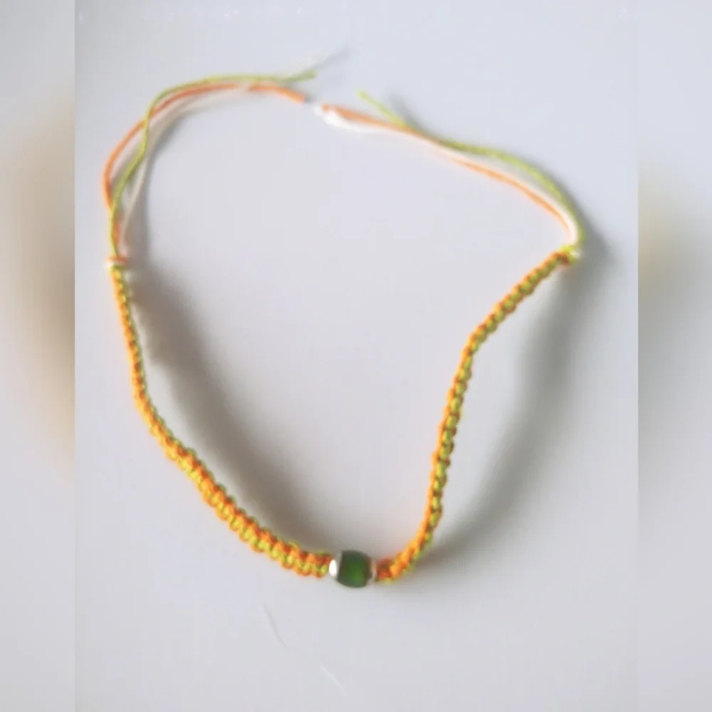 BOGO FREE! HANDMADE Orange and Green Mood Stone Bracelet - Picture 2 of 5